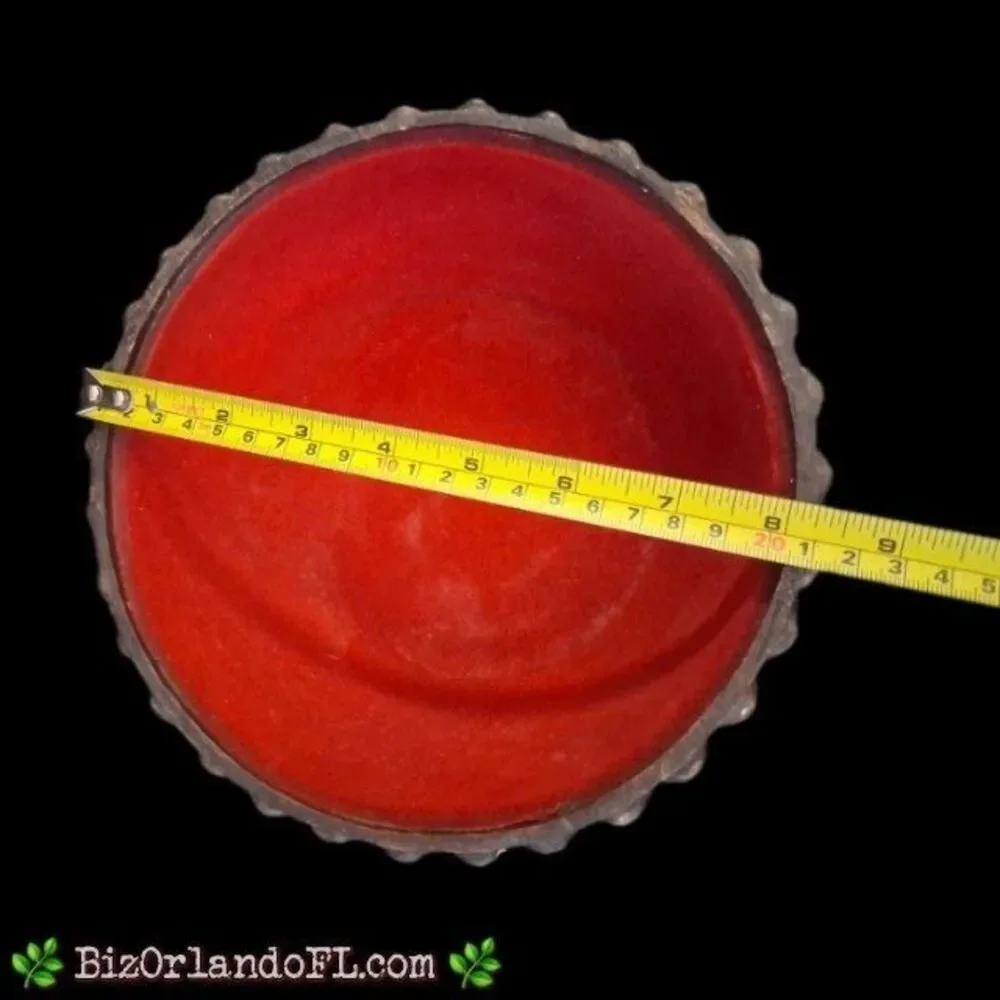 VINTAGE: Rare Pineapple Three-Footed Bowl with Lid / Lined with Red Velvet *HTF*